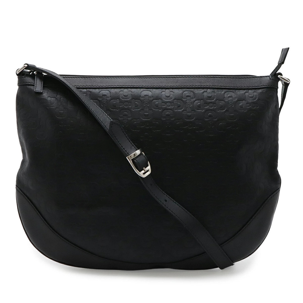 Gucci GG Denim Messenger Crossbody Leather Black